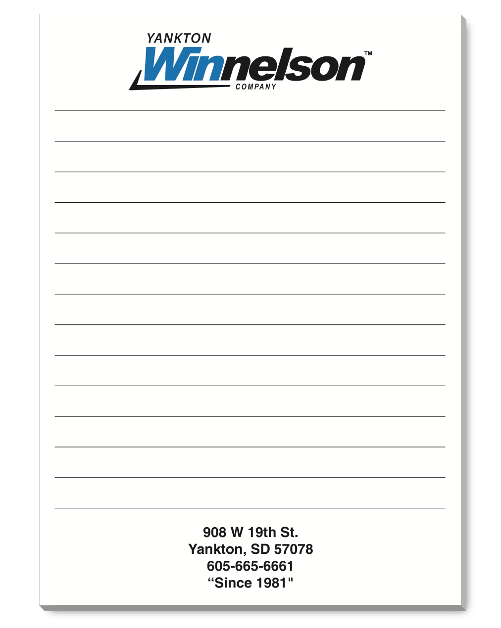 Souvenir 5" x 7" Scratch Pad - 25 Sheet